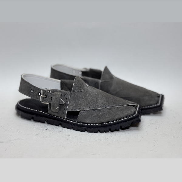 Slate Grey Premium Suede Peshawari kheri/Chappal