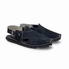 Midnight Black Suede Pazwar Kheri/Chappal