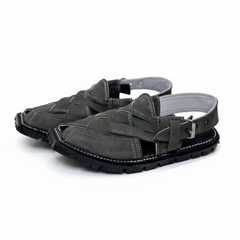Grey suede Pazwar Peshawari Khari/chappals