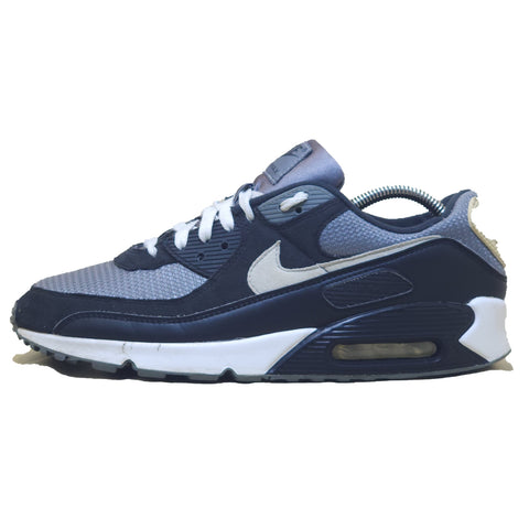 Nike Air Max 90 in a navy blue and grey colorway,