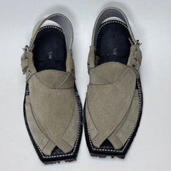 Grey suede Pazwar Peshawari Khari/chappals