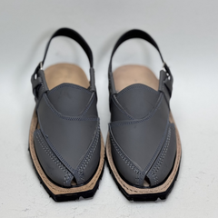 Slate Grey Leather Quetta Norozi Kheri/Chappal