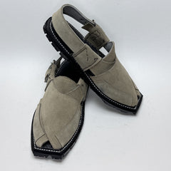 Grey suede Pazwar Peshawari Khari/chappals