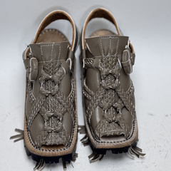 Stone Grey / Taupe Braided Avant-Garde balochi mariwal kheri/Chappal