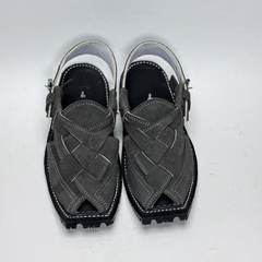 Grey suede Pazwar Peshawari Khari/chappals