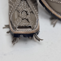 Stone Grey / Taupe Braided Avant-Garde balochi mariwal kheri/Chappal