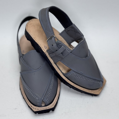 Slate Grey Leather Quetta Norozi Kheri/Chappal