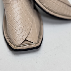 Biscuit Beige Leather Peshawari Kheri/Chappal