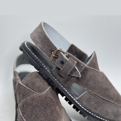 Coffee Brown Traditional Peshawari Pazwar Kheri/Chappal - Suede Edition