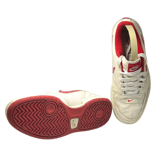 Nike Men's Court Vision Low red white melted crayon swoosh nike print shoe
